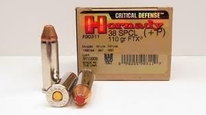 Hornady Crit Defence 38 Special+P 110gr FTX