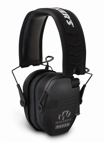 Walkers Razor Slim Shooter Folding Electronic Ear Muff Low Profile HD Sound Black