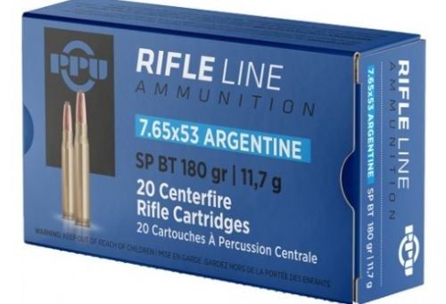 PPU Rifle Ammo 7.65x53 Argentine SP BT 180GR 20ct