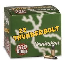 Remington ThunderBolt Rifle Ammo 22LR HV RN 500 RDS Remington ThunderBolt Rifle Ammo 22LR HV RN 500 RDS