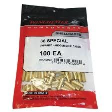 Winchester Unprimed Handgun Shellcases Reloading Brass 38 Special 100ct