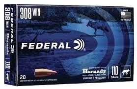 Federal Varmint & Predator Hornady V-Max 308 WIN Grain 20Rds Federal Varmint & Predator Hornady V-Max 308 WIN Grain 20Rds