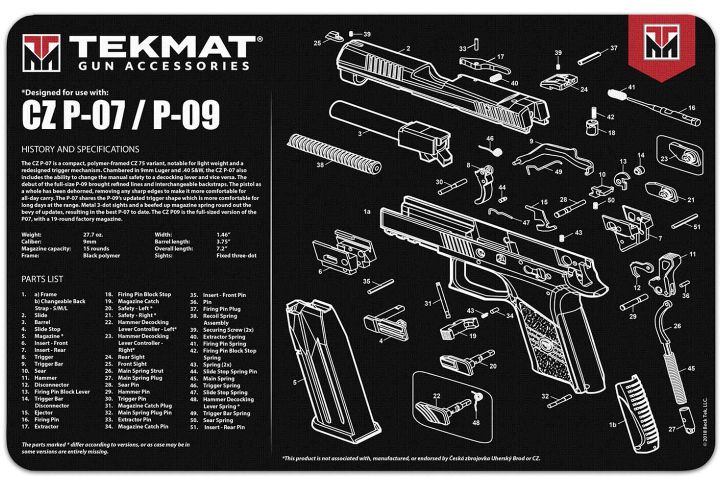TekMat TEK-R17-CZ75 Gun Cleaning Mat 11"x17"