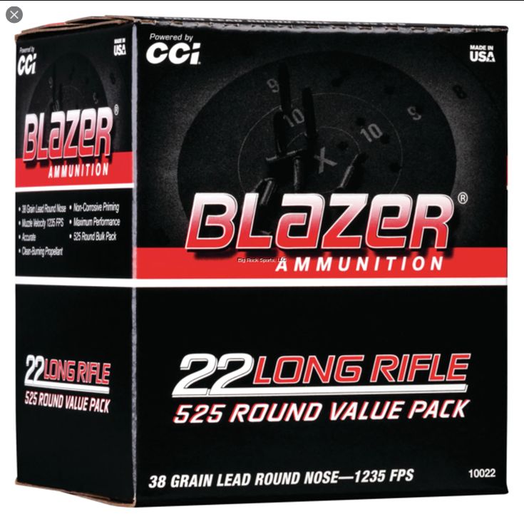 CCI Blazer Rimfire Bulk Pack 22LR 39 GR LRN 525 RDS