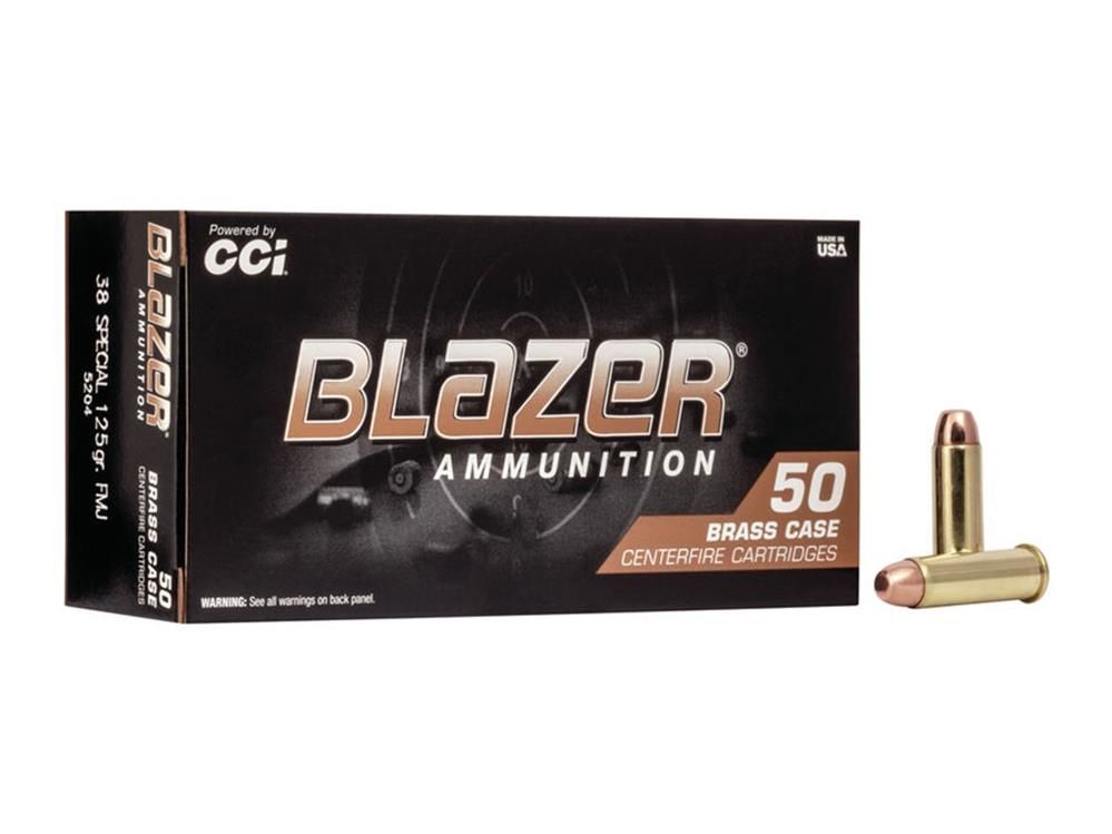CCI Blazer Brass Centerfire Pistol Ammo 38 Special 125 GR FMJ
