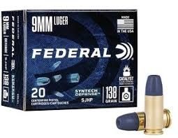 Federal 9mm Luger 138GR SJHP 20RDS