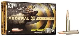 Federal Premium 308 WIN 168 GR Berger Hybrid Hunter 20 Rds Federal Premium 308 WIN 168 GR Berger Hybrid Hunter 20 Rds