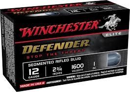 Winchester Defender Elite PDX1 Rifled Slugs 12 GA 2-3/4" 3 - 150 Grain Pieces 1oz, 1600 fps