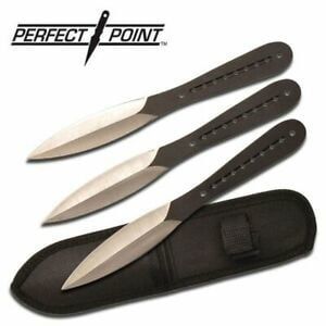 Perfect point 9" Throwing Knives Black/Silver