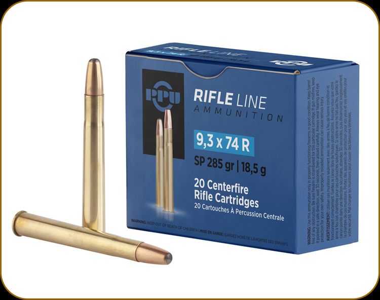 PPU Rifle Ammo 9.3x74R SP 285 GR 20 Rds