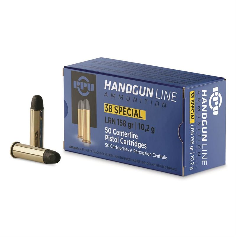 PPU Pistol Ammo 38 Special SWC HP 158GR 50rds