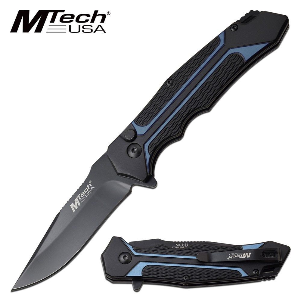 MTech Manual Folder 4.75" Blue/Black Handle