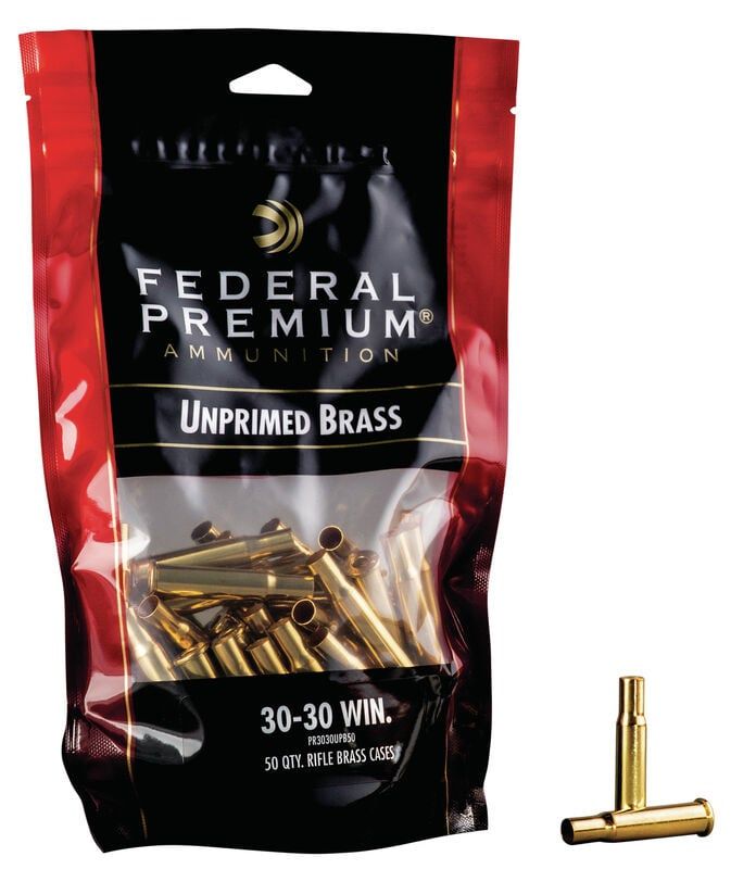 Federal Unprimed Brass Casings 30-30 Win 50Pk