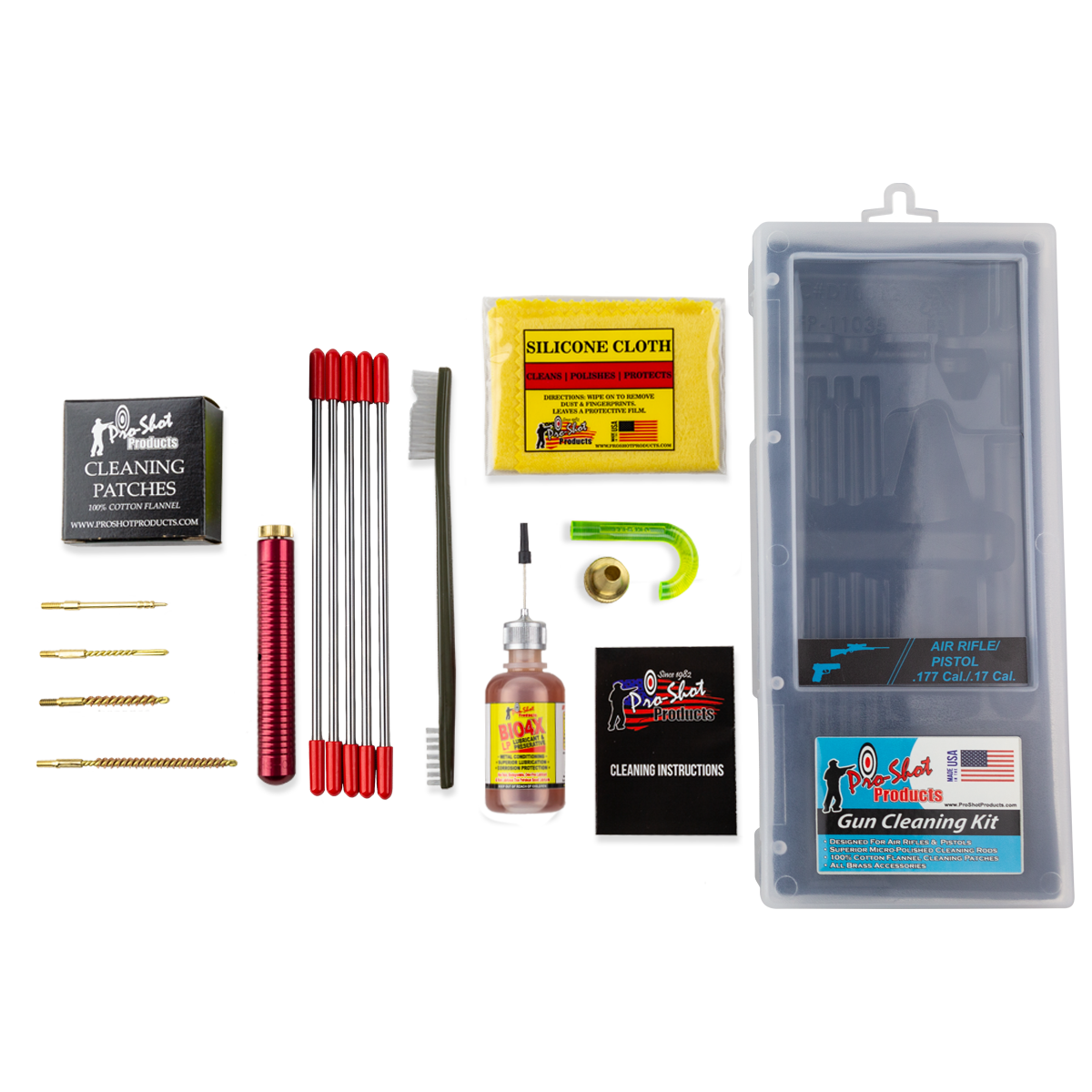 Pro-Shot .177 / .17 Cal  Air Rifle / Pistol Gun Cleaning Multi Section Rod Kit