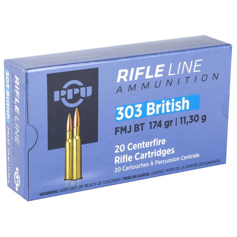 PPU Rifle Ammo 303 British FMJ BT 174GR 20ct