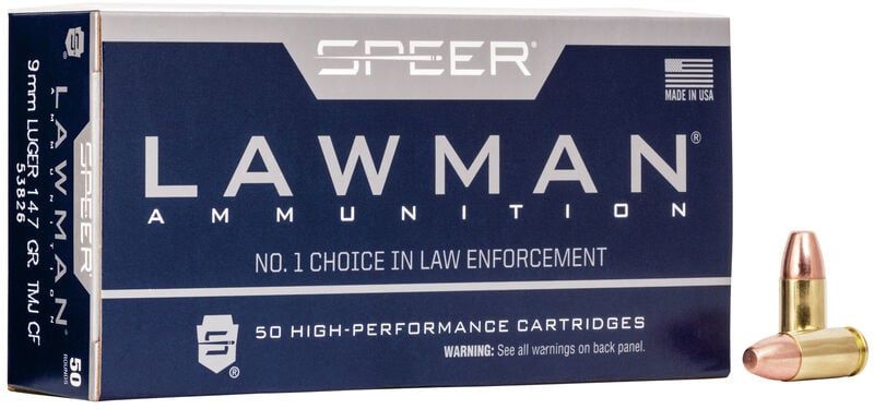 CCI 9mm Luger 147GR TMJ CF Lawman Lead Free 1000ct