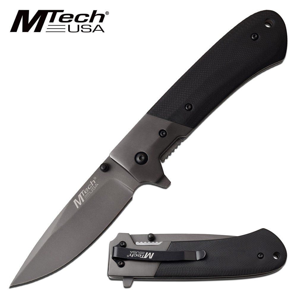 MTech Manual Folder 4.75"Tinite Coated Bolster G10 Handle
