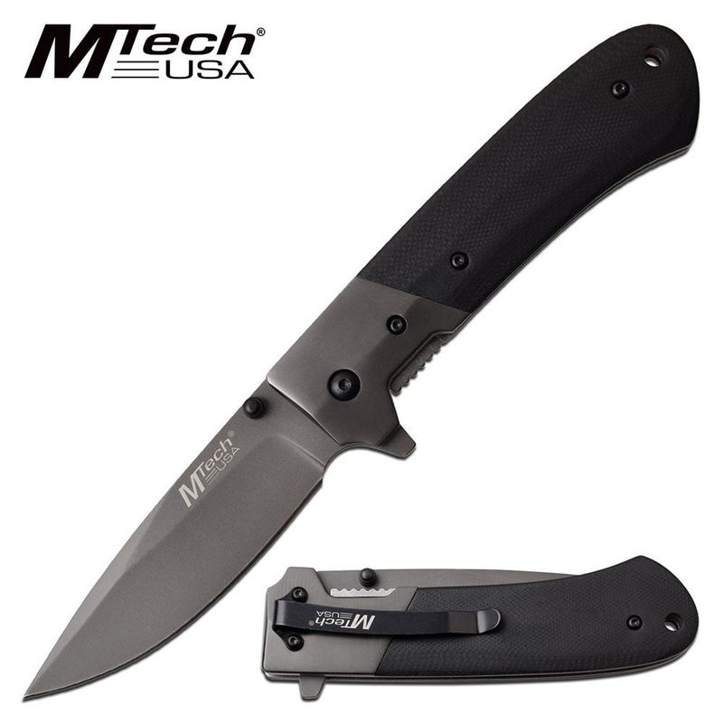 MTech Manual Folder 4.75"Tinite Coated Bolster G10 Handle