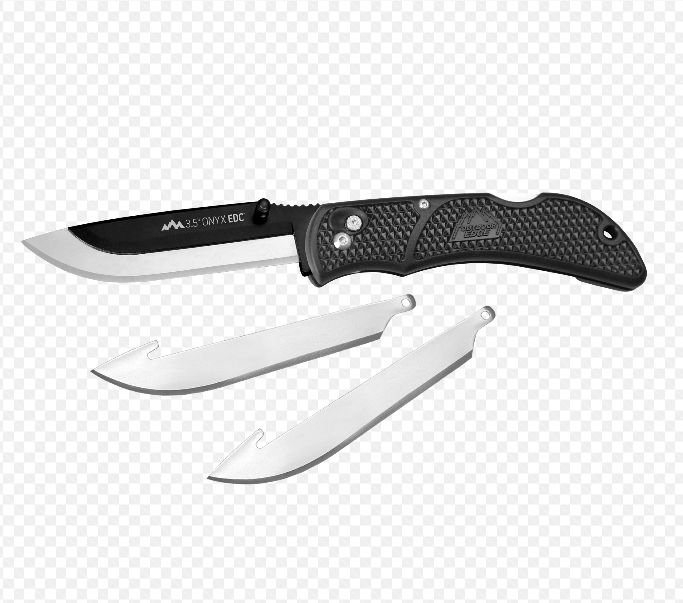 Outdoor Edge 3.5 Onyx Edc  Folding Knife 3 Blades