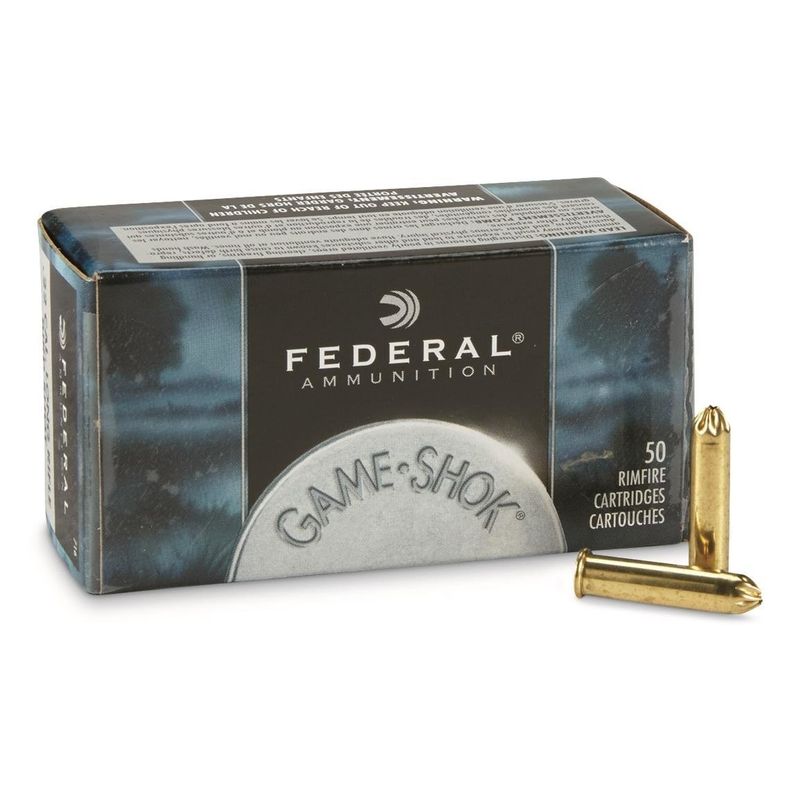 Federal Small Game Shok Rimfire Rifle Ammo 22LR #12 Lead Bird 25GR 50ct Federal Small Game Shok Rimfire Rifle Ammo 22LR #12 Lead Bird 25GR 50ct