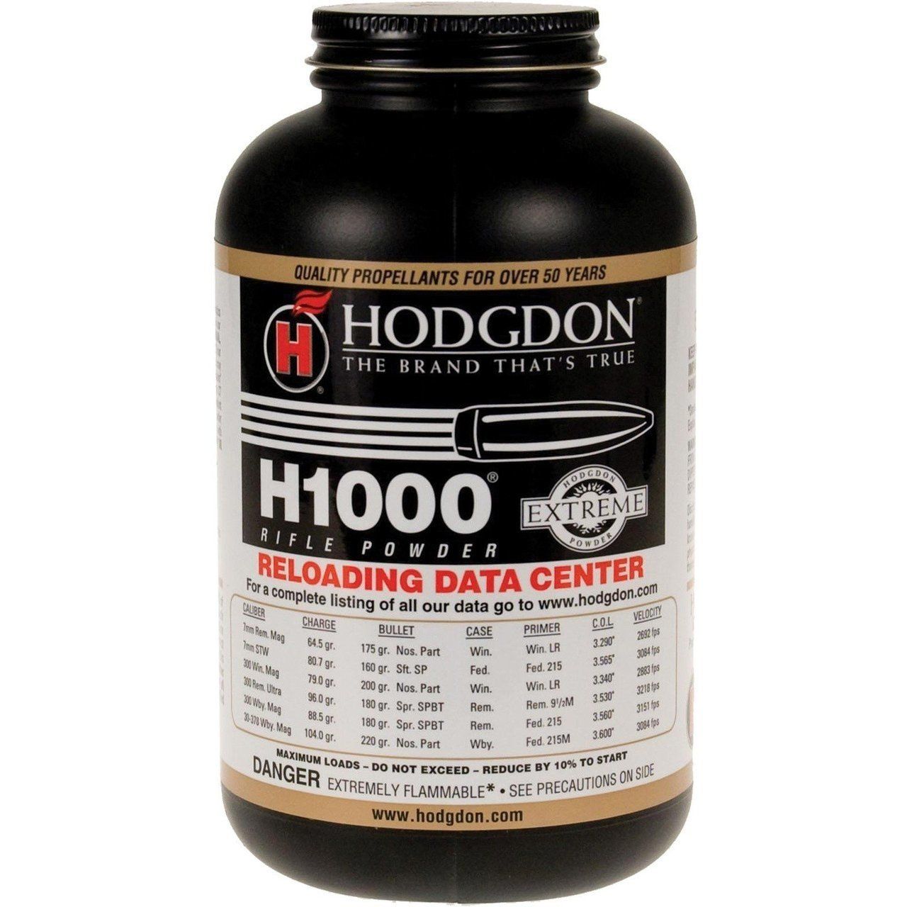Hodgdon 10001 H1000 Extreme Smokeless Rifle Powder 1Lb
