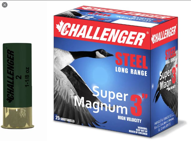 Challenger Ammo 50179 12GA 3" Steel Shot BBB 1 1/8oz Box 25