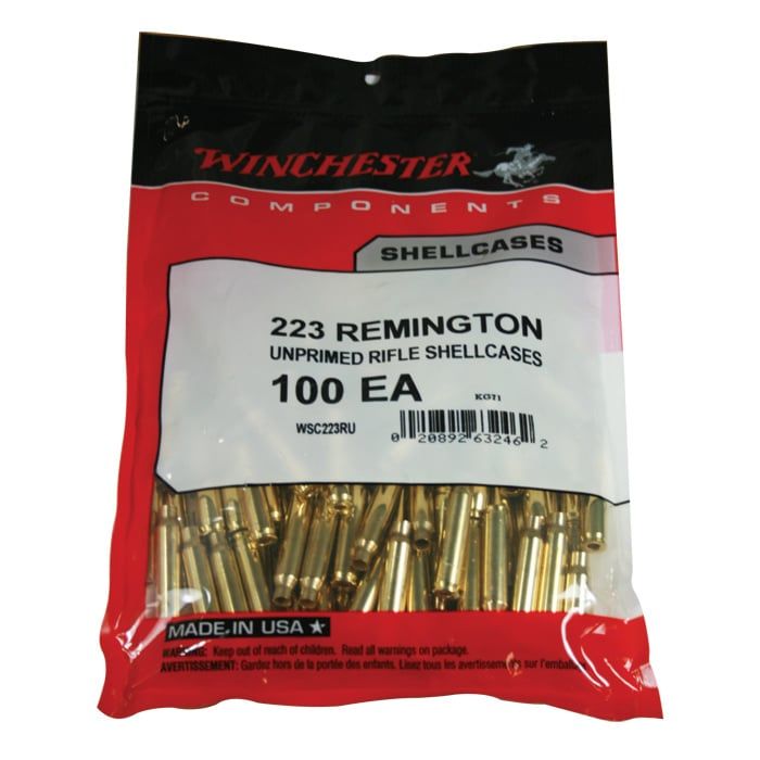 Winchester 223 Rem Unprimed Brass Rifle Shellcases 100ct