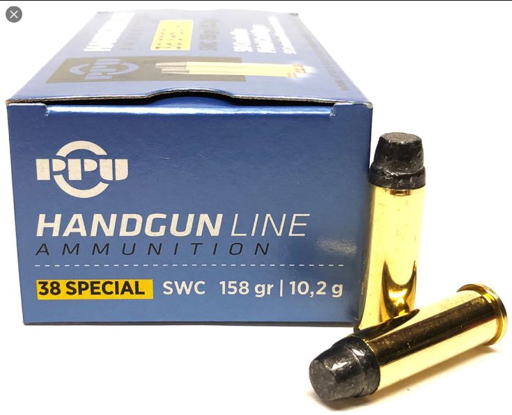 PPU Pistol Ammo 38 Special SWC HP 158GR 500rds