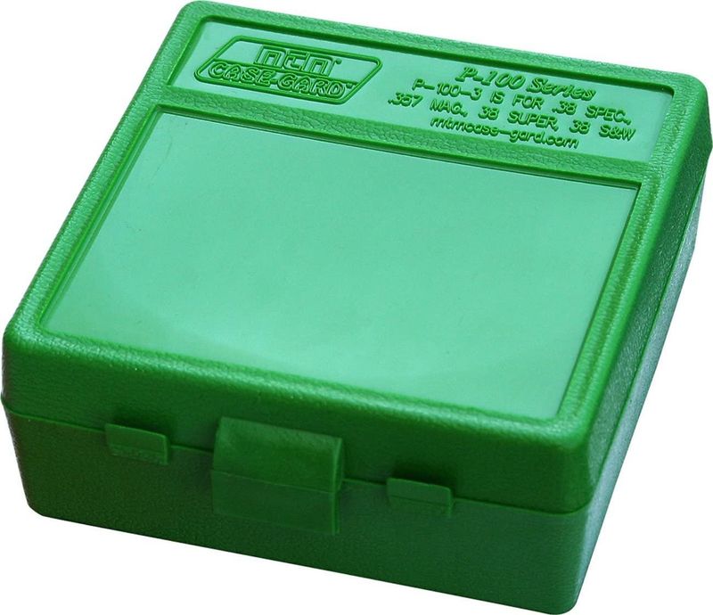 MTM Pistol FlipTop 100RDS 38/357 Case-Gard Green