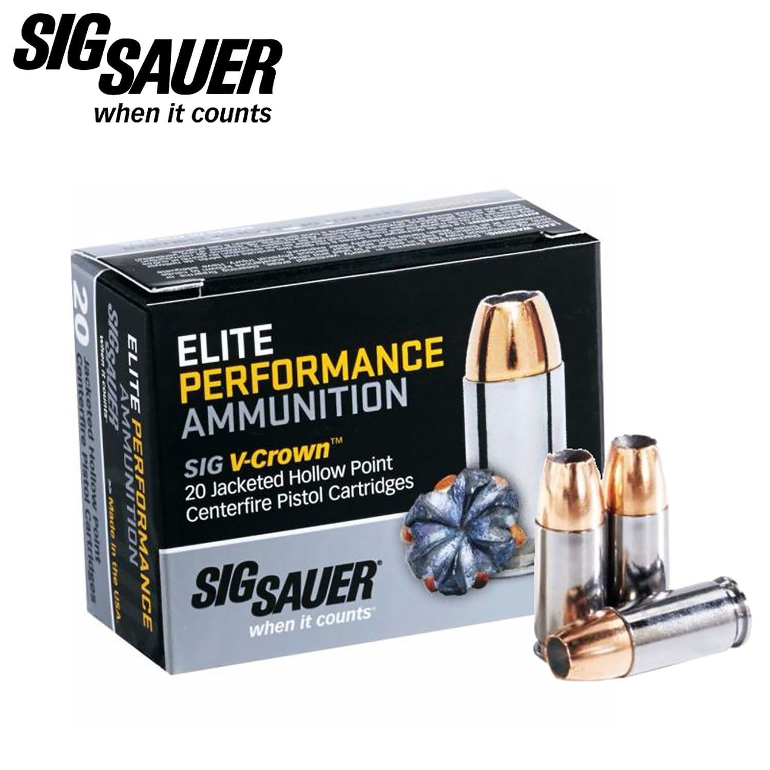 Sig Sauer Elite V-Crown Performance Pistol 124 Gr 1189  FPS 20 Rounds