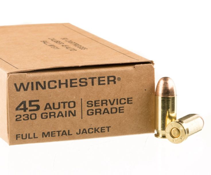 Winchester 45 Auto 230 GR  Service Grade FMJ 50ct