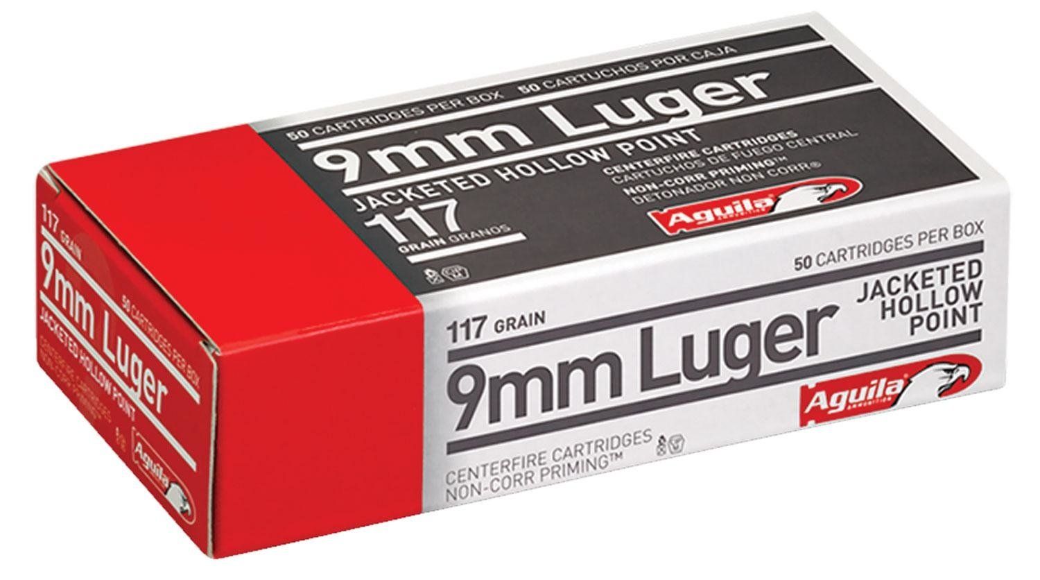 Aguila 9mm JHP 117GR 50ct