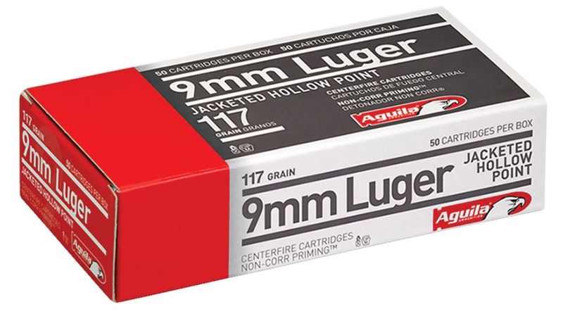 Aguila 9mm JHP 117GR 50ct