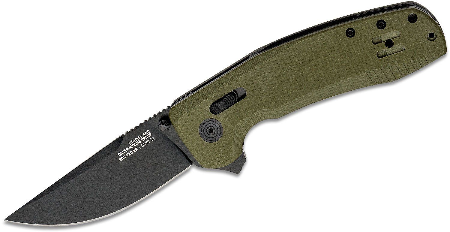 SOG-TAC XR Folding Knife OD Green