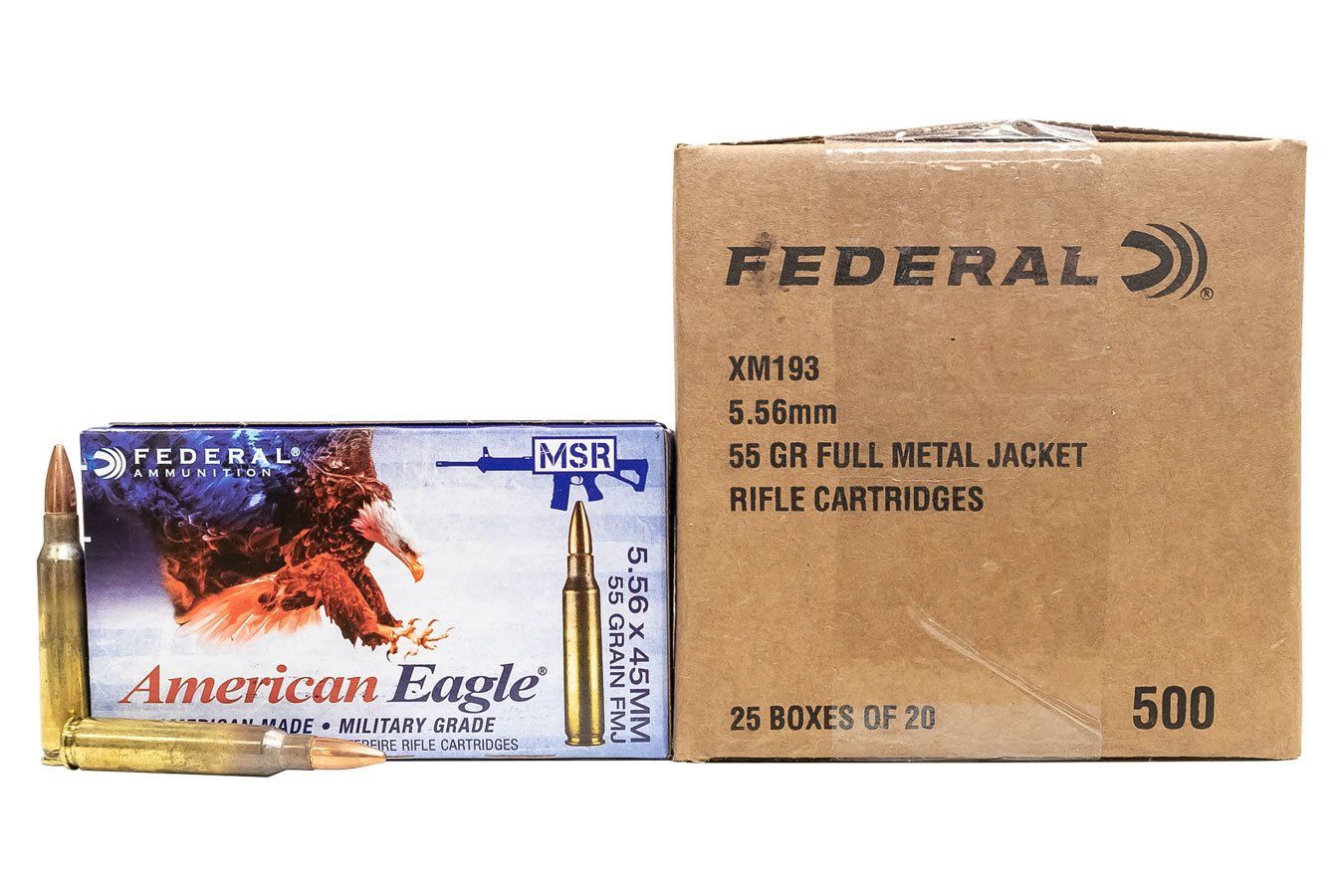 Federal 5.56mm 55GR FMJ-BT 500 Rounds