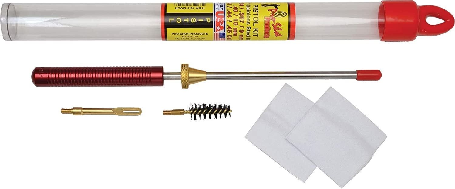Pro-Shot Basic Pistol Kit 38 357 9mm 40/10mm 6.5" SS Rod