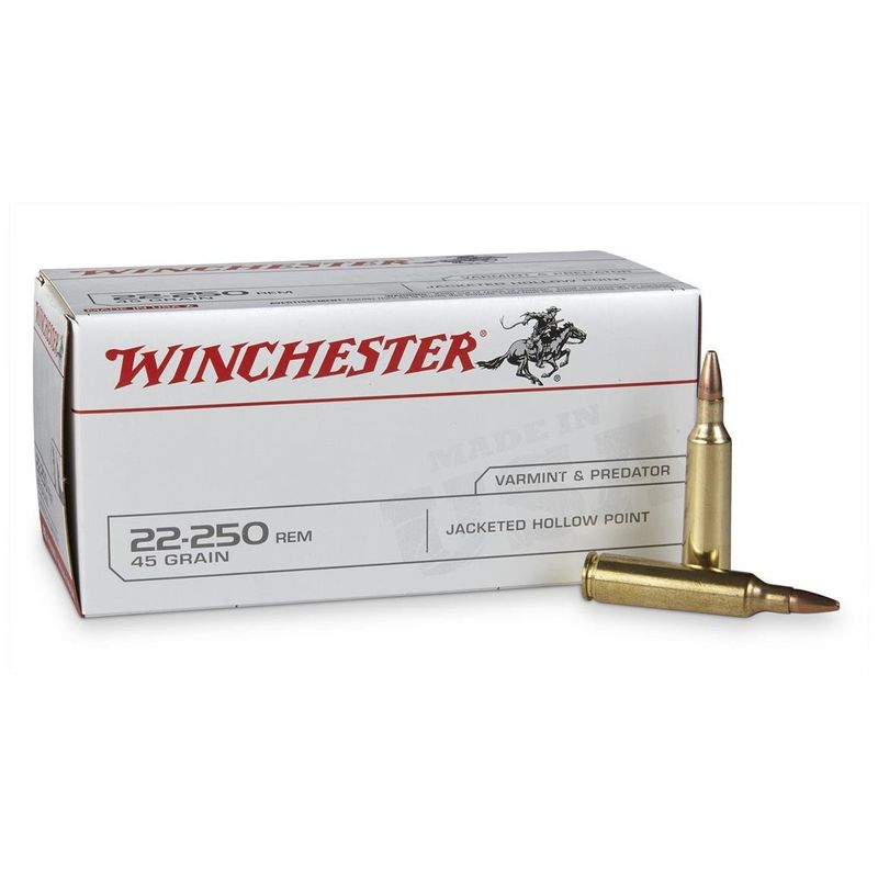 Winchester 22-250 REM 45 Grain JHP 40 Rounds