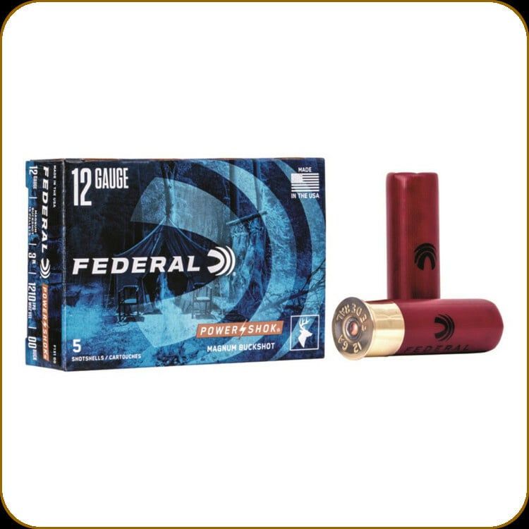 Federal Power-Shok Shotgun 12GA 3" 00 Buck 5 ct