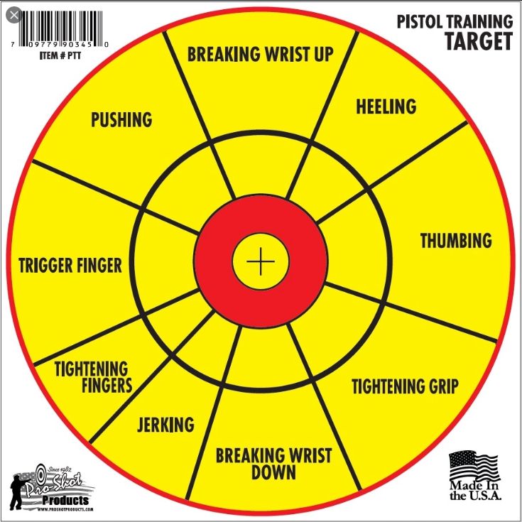 Pro-Shot 12" Bullseye Pistol Diagnostic 6 Training Target