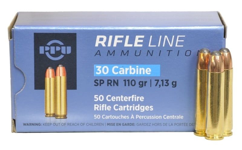 PPU  30 Carbine SP RN 110 GR 50 Rounds