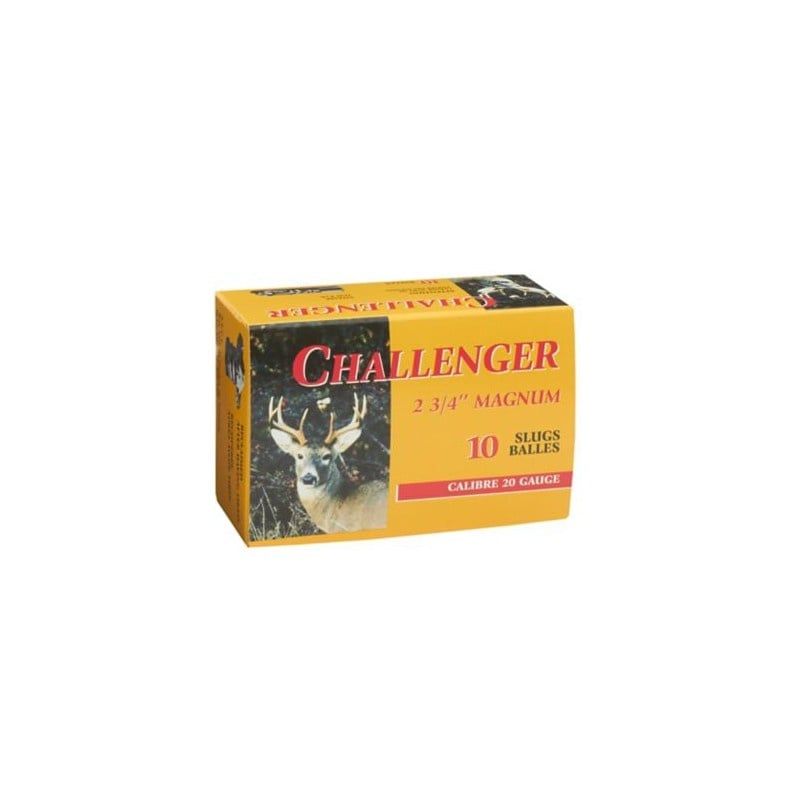 Challenger Slug 20 GA 2-3/4" 7/8oz 1610 FPS 10 Slugs