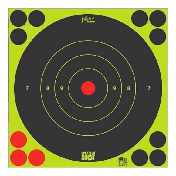 Splatter Shot 8" Green Bullseye Target - Peel and Stick 6 Pack