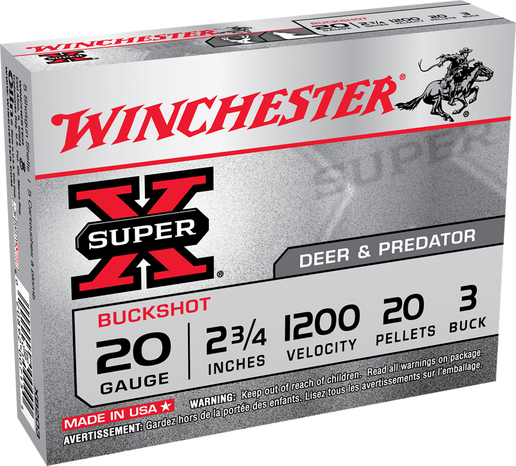 20 GA 2.75" 3 Buck 20 Pellets 5 Rounds