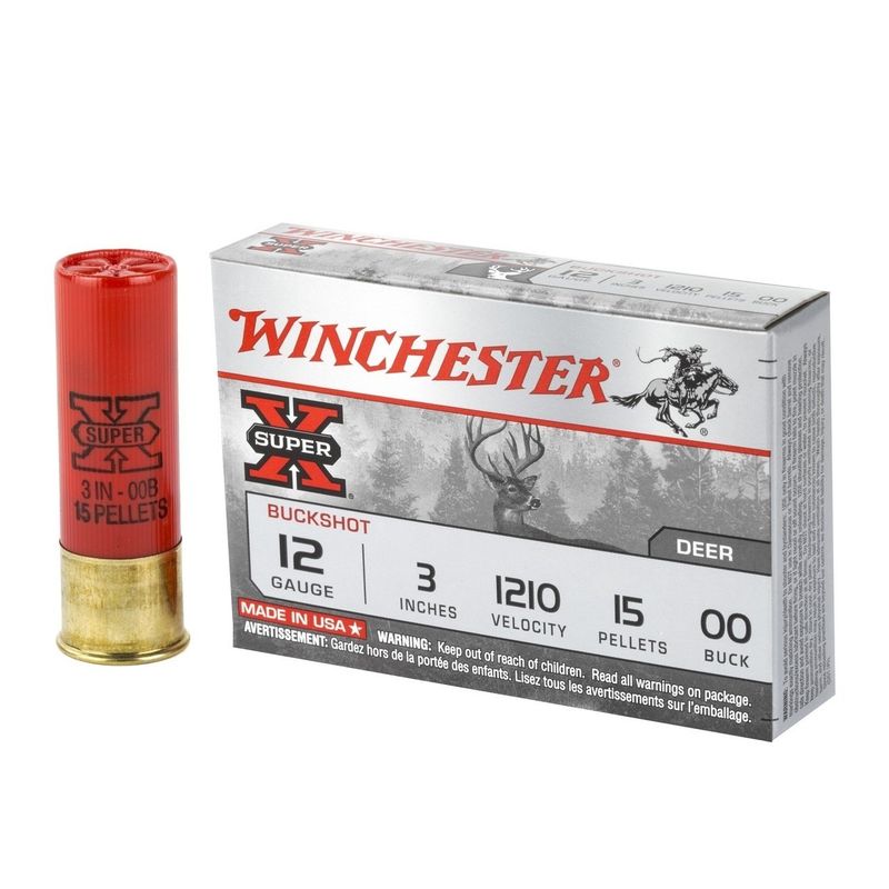 12 GA 3" 00 Buckshot 15 Pellets 5 Rounds