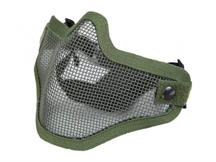 Gear Stock Half-Face Mesh Airsoft Mask OD Green