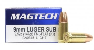Mag Tech 9mm Luger 147GR FMJ-Flat 9G Brass 1000 RDS