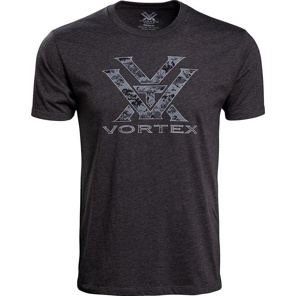 T-Shirt Charcoal Heather Camo Logo SZ L
