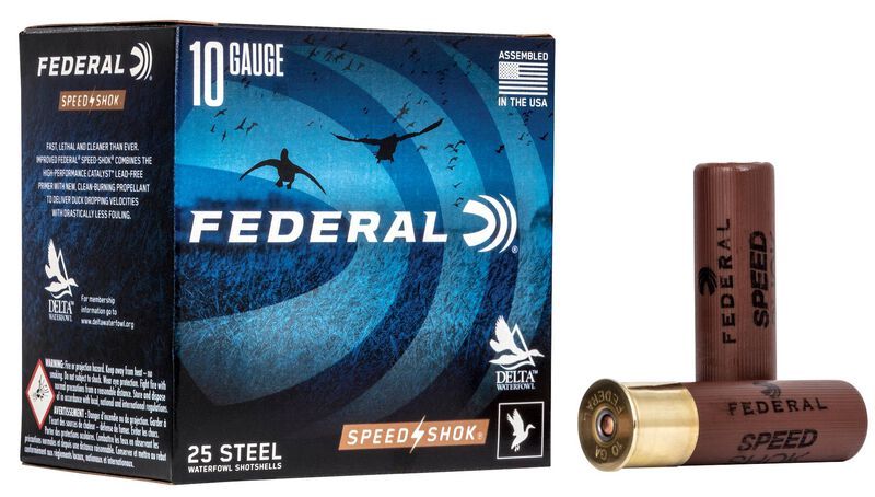 Federal Speed-Shok Waterfowl Shotshell 10GA 3-1/2" 1450 FPS 1-1/2oz 2 Shot Steel 25RD