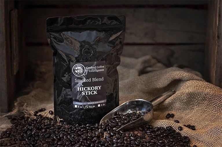 Hickory Stick Medium Dark Roast Beans 12 OZ