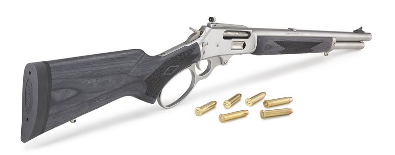Marlin 1895 Lever Action 45-70 GOVT Threaded BBL Black Laminate S/S 5+1 Skinner Sights